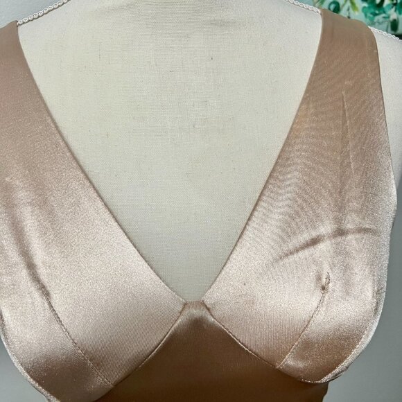 FREE PEOPLE INTIMATELY Gold Cami with Crossed Back Straps  size XS - Picture 2 of 5